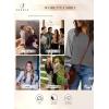 imageSHEWIN Womens Tops Crew Neck Striped Raglan Latern Long Sleeve Shirts Pullover TunicsGray