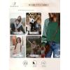 imageSHEWIN Womens Tops Crew Neck Striped Raglan Latern Long Sleeve Shirts Pullover TunicsGreen