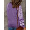 imageSHEWIN Womens Tops Crew Neck Striped Raglan Latern Long Sleeve Shirts Pullover TunicsPurple