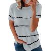 imageBiucly Womens Short Sleeve Crewneck Shirts Loose Casual Tee TShirtA Grey