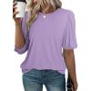 imageSHEWIN Summer Tops for Women 2025 Trendy Crewneck Short Sleeve T Shirts Casual1 Purple