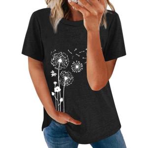 imageBiucly Womens Short Sleeve Crewneck Shirts Loose Casual Tee TShirtC Black