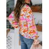 imageBiucly Womens Casual Boho Floral Print V Neck Long Sleeve Drawstring Tops Loose Blouses Button Down ShirtsC Z Flower Sky Blue