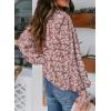 imageBiucly Womens Casual Boho Floral Print V Neck Long Sleeve Drawstring Tops Loose Blouses Button Down ShirtsCzflower Light Pink