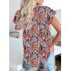 imageBiucly Womens Casual Boho Floral Print V Neck Long Sleeve Drawstring Tops Loose Blouses Button Down ShirtsZ Floral Blue