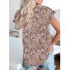 imageBiucly Womens Casual Boho Floral Print V Neck Long Sleeve Drawstring Tops Loose Blouses Button Down ShirtsZ Floral Khaki