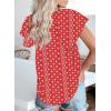 imageBiucly Womens Casual Boho Floral Print V Neck Long Sleeve Drawstring Tops Loose Blouses Button Down ShirtsZ Floral Red