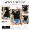 imageSHEWIN Womens Summer Tops Ruffle Short Sleeve T Shirts Casual Slim FitA Black