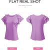 imageSHEWIN Womens Summer Tops Ruffle Short Sleeve T Shirts Casual Slim FitB Purple