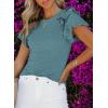 imageSHEWIN Womens Summer Tops Ruffle Short Sleeve T Shirts Casual Slim FitC Light Green
