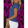 imageSHEWIN Womens Summer Tops Ruffle Short Sleeve T Shirts Casual Slim FitC Navy Blue
