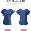 imageSHEWIN Womens Summer Tops Ruffle Short Sleeve T Shirts Casual Slim FitC Navy Blue