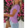 imageSHEWIN Womens Summer Tops Ruffle Short Sleeve T Shirts Casual Slim FitV Purple