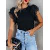 imageSHEWIN Womens Tops Casual Short Sleeve Shirts Crewneck Tshirts Shirts Spring Tops for Women 2025Ablack