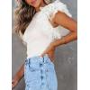 imageSHEWIN Womens Tops Casual Short Sleeve Shirts Crewneck Tshirts Shirts Spring Tops for Women 2025Bwhite