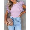 imageSHEWIN Womens Tops Casual Short Sleeve Shirts Crewneck Tshirts Shirts Spring Tops for Women 2025Fpurple