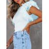 imageSHEWIN Womens Tops Casual Short Sleeve Shirts Crewneck Tshirts Shirts Spring Tops for Women 2025Gsky Blue