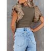 imageSHEWIN Womens Tops Casual Short Sleeve Shirts Crewneck Tshirts Shirts Spring Tops for Women 2025Ibrown