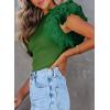 imageSHEWIN Womens Tops Casual Short Sleeve Shirts Crewneck Tshirts Shirts Spring Tops for Women 2025Jgreen