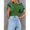 imageSHEWIN Womens Tops Casual Short Sleeve Shirts Crewneck Tshirts Shirts Spring Tops for Women 2025Jgreen