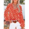 imageSHEWIN Womens Casual Boho Floral Print V Neck Long Sleeve Loose Blouses Shirts Tops2 Alicia Floral Red