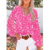 imageSHEWIN Womens Casual Boho Floral Print V Neck Long Sleeve Loose Blouses Shirts Tops2 Alicia Floral Rose