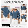 imageSHEWIN Womens Casual Boho Floral Print V Neck Long Sleeve Loose Blouses Shirts Tops4 Blue