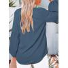 imageSHEWIN Womens Casual Boho Floral Print V Neck Long Sleeve Loose Blouses Shirts Tops4 Blue