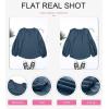 imageSHEWIN Womens Casual Boho Floral Print V Neck Long Sleeve Loose Blouses Shirts Tops4 Blue