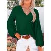 imageSHEWIN Womens Casual Boho Floral Print V Neck Long Sleeve Loose Blouses Shirts Tops4 Green
