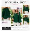 imageSHEWIN Womens Casual Boho Floral Print V Neck Long Sleeve Loose Blouses Shirts Tops4 Green