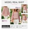 imageSHEWIN Womens Casual Boho Floral Print V Neck Long Sleeve Loose Blouses Shirts Tops4 Pink