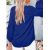 imageSHEWIN Womens Casual Boho Floral Print V Neck Long Sleeve Loose Blouses Shirts Tops5 Deep Blue