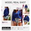 imageSHEWIN Womens Casual Boho Floral Print V Neck Long Sleeve Loose Blouses Shirts Tops5 Deep Blue