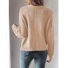 imageSHEWIN Cardigan Sweaters for Women Lightweight Long Sleeve Cable Knit Open Front Button Down Crochet Cardigans SweaterBeige
