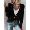 imageSHEWIN Cardigan Sweaters for Women Lightweight Long Sleeve Cable Knit Open Front Button Down Crochet Cardigans SweaterBlack