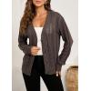 imageSHEWIN Cardigan Sweaters for Women Lightweight Long Sleeve Cable Knit Open Front Button Down Crochet Cardigans SweaterDark Khaki