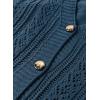 imageSHEWIN Cardigan Sweaters for Women Lightweight Long Sleeve Cable Knit Open Front Button Down Crochet Cardigans SweaterNavy Blue