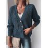 imageSHEWIN Cardigan Sweaters for Women Lightweight Long Sleeve Cable Knit Open Front Button Down Crochet Cardigans SweaterNavy Blue