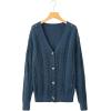 imageSHEWIN Cardigan Sweaters for Women Lightweight Long Sleeve Cable Knit Open Front Button Down Crochet Cardigans SweaterNavy Blue