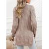 imageSHEWIN Women Open Front Side Slit 2024 Long Sleeve Oversized Cardigan Sweaters Knit Coats with PockrtsApricot