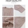 imageSHEWIN Women Open Front Side Slit 2024 Long Sleeve Oversized Cardigan Sweaters Knit Coats with PockrtsApricot