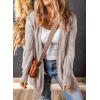 imageSHEWIN Women Open Front Side Slit 2024 Long Sleeve Oversized Cardigan Sweaters Knit Coats with PockrtsApricot