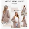 imageSHEWIN Women Open Front Side Slit 2024 Long Sleeve Oversized Cardigan Sweaters Knit Coats with PockrtsApricot