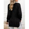 imageSHEWIN Women Open Front Side Slit 2024 Long Sleeve Oversized Cardigan Sweaters Knit Coats with PockrtsBlack