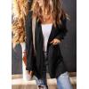 imageSHEWIN Women Open Front Side Slit 2024 Long Sleeve Oversized Cardigan Sweaters Knit Coats with PockrtsBlack