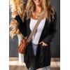 imageSHEWIN Women Open Front Side Slit 2024 Long Sleeve Oversized Cardigan Sweaters Knit Coats with PockrtsBlack