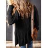 imageSHEWIN Women Open Front Side Slit 2024 Long Sleeve Oversized Cardigan Sweaters Knit Coats with PockrtsBlack