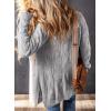 imageSHEWIN Women Open Front Side Slit 2024 Long Sleeve Oversized Cardigan Sweaters Knit Coats with PockrtsGray