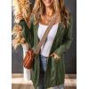 imageSHEWIN Women Open Front Side Slit 2024 Long Sleeve Oversized Cardigan Sweaters Knit Coats with PockrtsGreen
